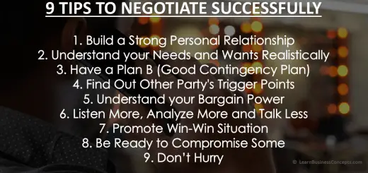 Nine Tips Every Successful Negotiator Knows. Nine Secrets for Successful Negotiation. - learnbusinessconcepts.com